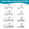   80Pcs 4 Styles Alloy Chandelier Component Links FIND-PH0022-78AS-2