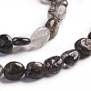 Natural Tourmalinated Quartz/Black Rutilated Quartz Beads Strands G-D0002-B26-3