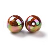 UV Plating Rainbow Iridescent Acrylic Beads PACR-H003-04-3