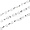 Cube Glass & 201 Stainless Steel Beaded Chains CHS-A015-05P-1