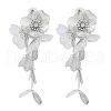 Flower Alloy Rhinestone Stud Earrings for Women EJEW-Z056-01P-2