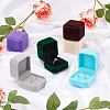 BENECREAT 12Pcs 6 Colors Square Velvet Ring Boxes VBOX-BC0001-06-5