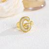 Brass Micro Pave Clear Cubic Zirconia Cuff Rings FS-WG4832E-13-1
