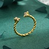 Brass Micro Pave Cubic Zirconia Cuff Rings for Women FS-WG235E9-01-2