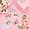  6Pcs 3 Colors Alloy with Glass Rhinestone Bowknot AJEW-NB0006-23-4