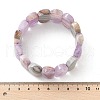 Oval Natural Amethyst Lace Agate Beads Stretch Bracelets for Women Men BJEW-C097-04C-5