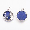 Natural Lapis Lazuli Pendants G-P378-B05-2