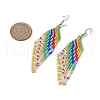 Boho 304 Stainless Steel with Glass Dangle Stud Earring EJEW-MZ00177-3