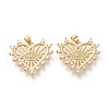 Brass Micro Pave Clear Cubic Zirconia Pendants ZIRC-I045-08G-1