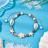 Summer Beach Starfish Turtle Adjustable Anklets AJEW-AN00634-02-1