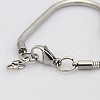 304 Stainless Steel European Style Round Snake Chains Bracelets BJEW-N233-03-3