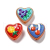 Handmade Lampwork Enamel Beads Heart with Fruit LAMP-V001-06-2