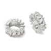 Brass Micro Pave Cubic Zirconia European Beads KK-A254-08P-1