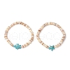 Natural Cultured Freshwater Pearl & Synthetic Turquoise Beads Stretch Bracelets BJEW-JB11876-2