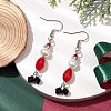 Glass Dangle Earrings EJEW-TA00464-2