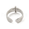 Brass Micro Pave Cubic Zirconia Open Cuff Rings RJEW-H225-04P-3