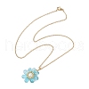 Glass & Glass Pearl Beads Pendants Necklaces for Women NJEW-MZ00106-04-4