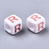 Opaque White Acrylic Beads SACR-R252-02R-2