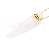 Natural Quartz Crystal Rock Crystal Bullet Shaped Perfume Bottle Pendant Necklaces G-B089-02G-01-3