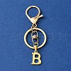 304 Stainless Steel Initial Letter Charm Keychains KEYC-YW00005-02-1