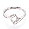 Rhodium Plated 925 Sterling Silver Solitaire Ring Settings STER-T008-16P-2