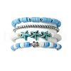 4Pcs 4 Styles Polymer Clay Heishi Surfer Stretch Bracelets Set BJEW-TA00373-1