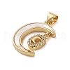 Brass Micro Pave Clear Cubic Zirconia Pendant KK-I712-49G-01-2