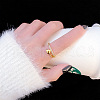 Simple Style Brass Micro Pave Clear Cubic Zirconia Cuff Rings FS-WGDCF78-01-4