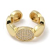 Rack Plating Brass Micro Pave Cubic Zirconia Cuff Finger Rings for Women RJEW-C114-09G-2