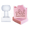 Clear Acrylic Soap Stamps with Big Handles DIY-WH0437-012-1