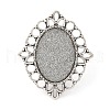 Vintage Adjustable Iron Flower Finger Ring Components Alloy Cabochon Bezel Settings X-PALLOY-O036-03AS-3