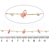 Handmade Cherry Quartz Glass Chip Beaded Chains CHC-F020-02G-03-2