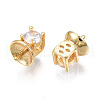 Brass Clear Cubic Zirconia Peg Bails Charms KK-N233-159-3