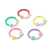 Love Flower Beads Stretch Bracelet for Kid BJEW-JB06954-1