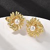 Sunflower Brass Finger Rings for Women RJEW-S622-02G-3