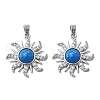 Brass Micro Pave Cubic Zirconia with Resin Pendants KK-Z103-09P-01-1