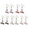 5 Pairs Valentine's Day Theme Alloy Enamel Dangle Earrings EJEW-JE06374-2