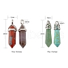 14Pcs 14 Style Chakra Natural & Synthetic Gemstone Pointed Pendants G-LS0001-76-3