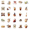 50Pcs Cartoon Coffee Paper Sticker STIC-C012-20-5