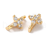 Brass Pave Clear Cubic Zirconia Slide Charms KK-G465-02G-2