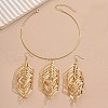 Leaf Alloy Pendant Chokers & Dangle Earrings Sets FS-WGB49A6-01-5