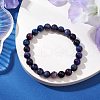Natural Rainbow Tiger Eye Round Beads Stretch Bracelets for Women Men BJEW-JB11608-1