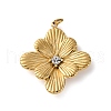 316 Stainless Steel Rhinestone Pendants STAS-K258-39B-G-1