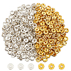 HOBBIESAY 320Pcs 2 Colors Iron Rhinestone Spacer Beads FIND-HY0002-95-1