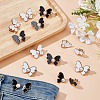 ARRICRAFT 12Pcs 2 Colors Butterfly Alloy Enamel with Plastic Pearl Adjustable Jean Button Pins FIND-AR0005-47-4