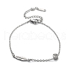 201 Stainless Steel Cable Chain Bracelets BJEW-H205-01E-P-4