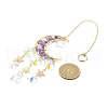 Natural Amethyst Moon Pendant Decorations HJEW-JM01166-3