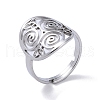 Non-Tarnish 304 Stainless Steel Triskele Triskelion Adjustable Rings RJEW-C074-07P-2