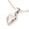 Rack Plating Alloy Heart Pendant Necklaces Sets NJEW-B081-08C-4
