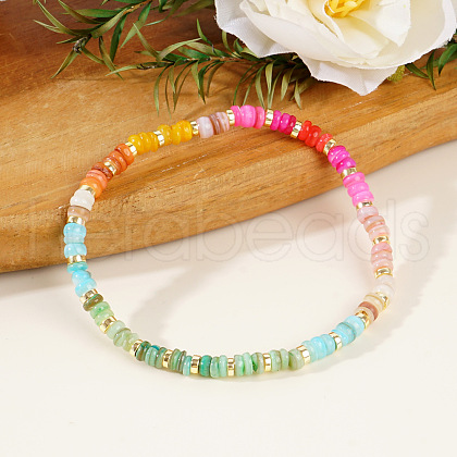 Christmas Natural Shell Beads Stretch Bracelets for Women NE0130-1